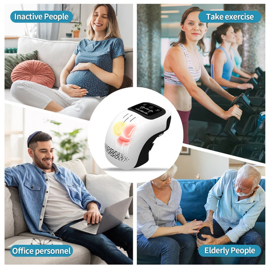 Smart Knee Massager — Cordless Heat & Vibration Wrap | 3 Warmth Levels, Red Light, Type-C Rechargeable