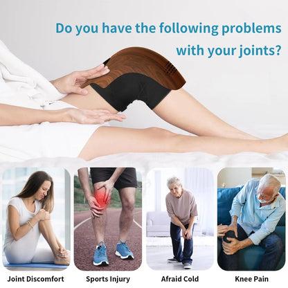 Smart Knee Massager — Cordless Heat & Vibration Wrap | 3 Warmth Levels, Red Light, Type-C Rechargeable