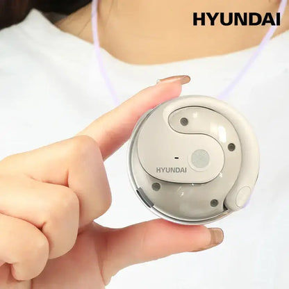 Smart Translator Earbuds with charging case — compact travel design, available in Beige, Black and Purple