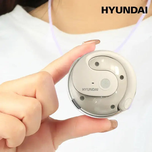 Smart Translator Earbuds with charging case — compact travel design, available in Beige, Black and Purple