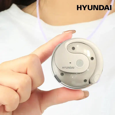 Smart Translator Earbuds with charging case — compact travel design, available in Beige, Black and Purple