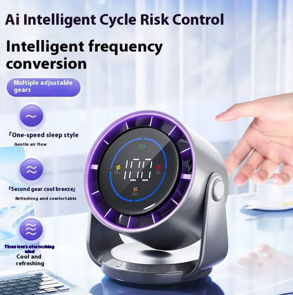 CoolBreeze Fast-Charge Desk Fan
